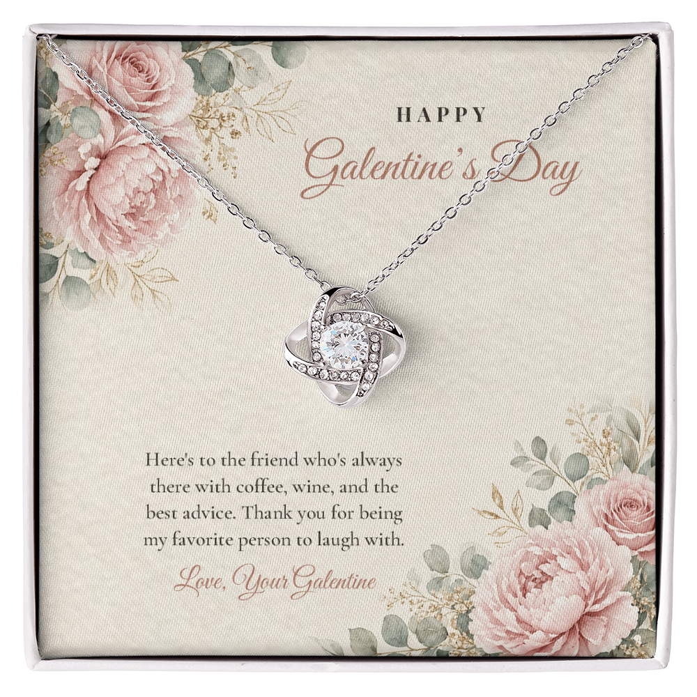 Galentine's Day Love Knot Necklace for Best Friend