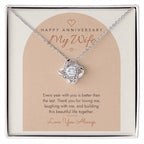 Anniversary Love Knot Necklace for Wife – Modern Card