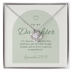 Christian Love Knot Necklace for Daughter – Jeremiah 29:11 – Modern Card