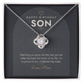Birthday Love Knot Necklace for Son – Modern Card