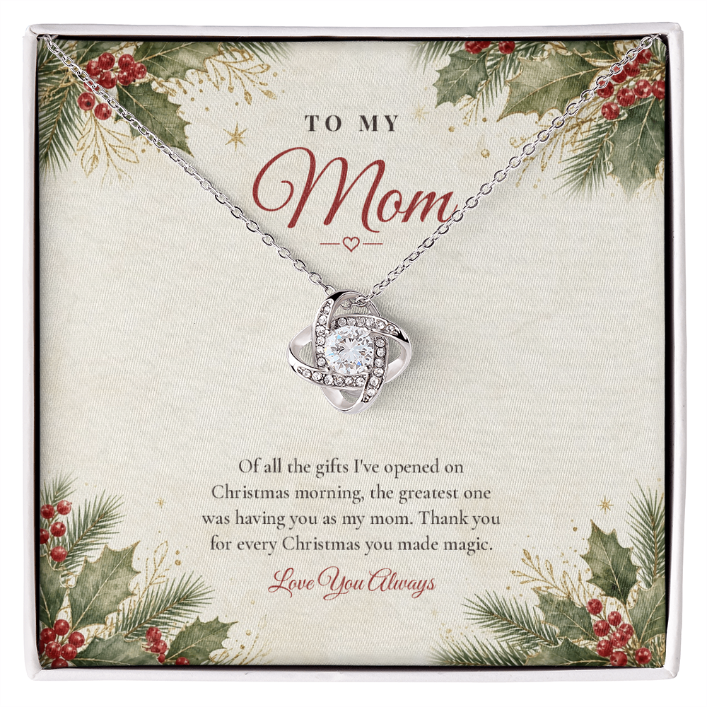 Christmas Love Knot Necklace for Mom