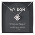 Wedding Day Love Knot Necklace for Groom – Modern Card