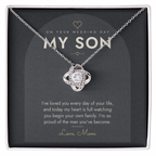 Wedding Day Love Knot Necklace for Groom – Modern Card