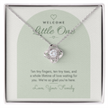 New Baby Love Knot Necklace for Baby – Modern Card