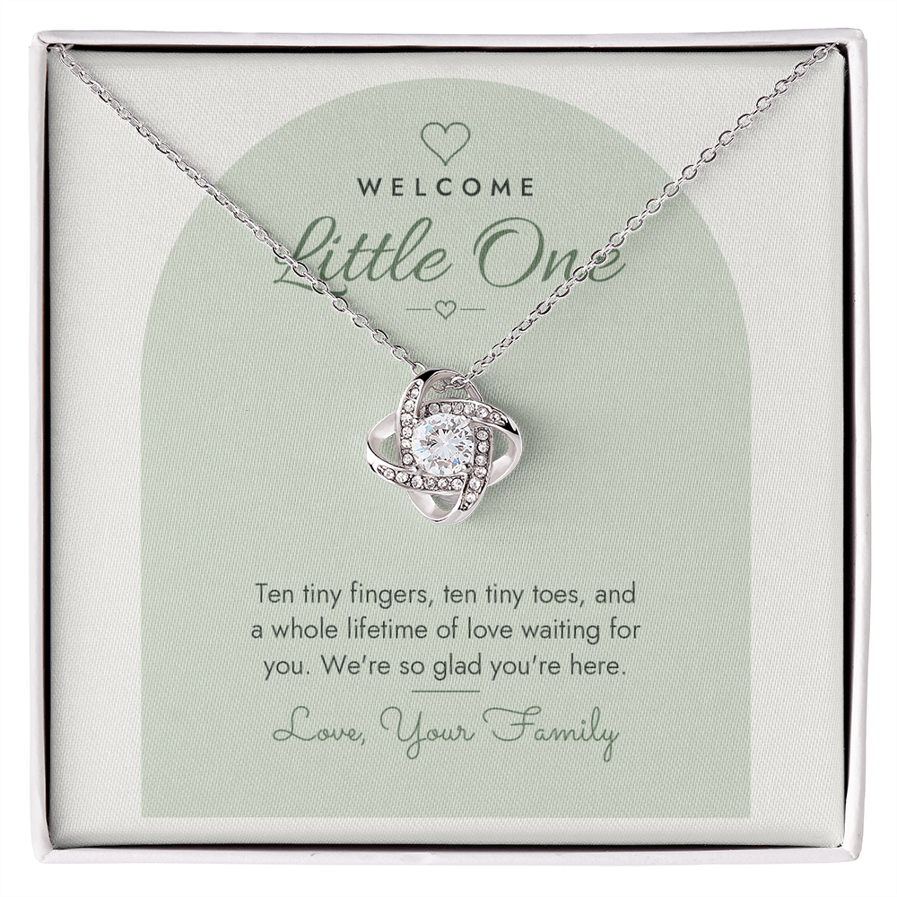 New Baby Love Knot Necklace for Baby – Modern Card