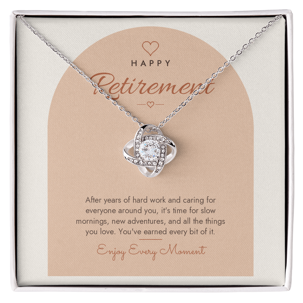 Retirement Love Knot Necklace for Her – Modern Card