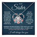 To My Sister – Squeezed Love Knot – Necklace Gift Set