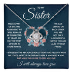 To My Sister – Squeezed Love Knot – Necklace Gift Set