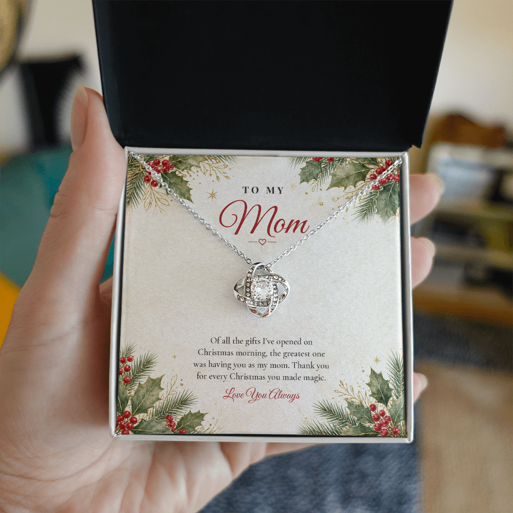 Christmas Love Knot Necklace for Mom