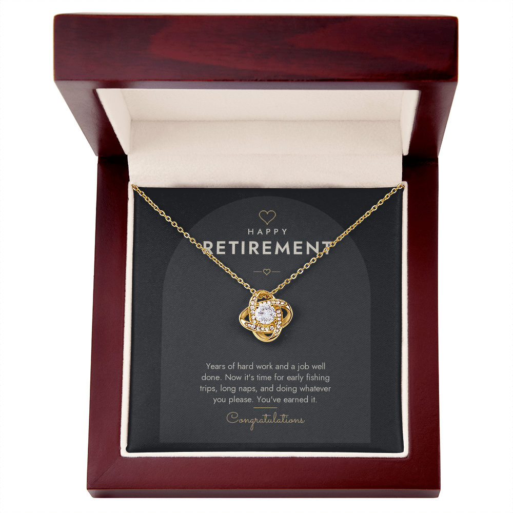 Retirement Love Knot Necklace for Him – Modern Card
