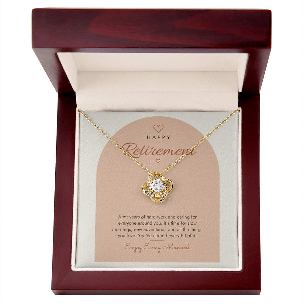 Retirement Love Knot Necklace for Her – Modern Card