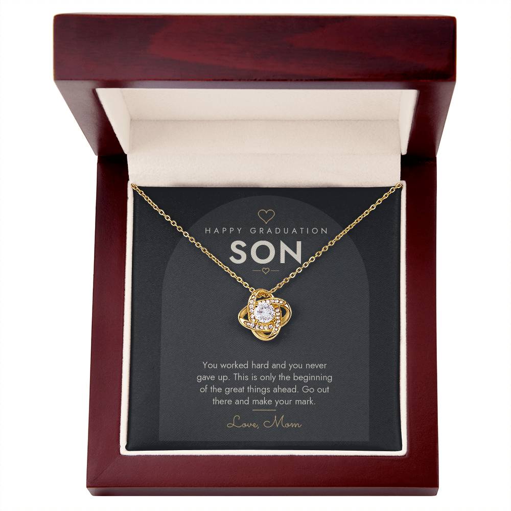 Graduation Love Knot Necklace for Son – Modern Card