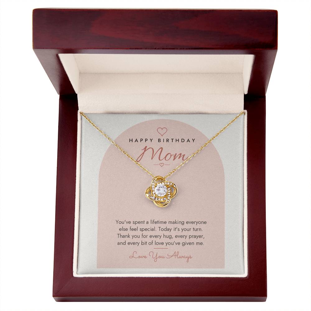 Birthday Love Knot Necklace for Mom – Modern Card