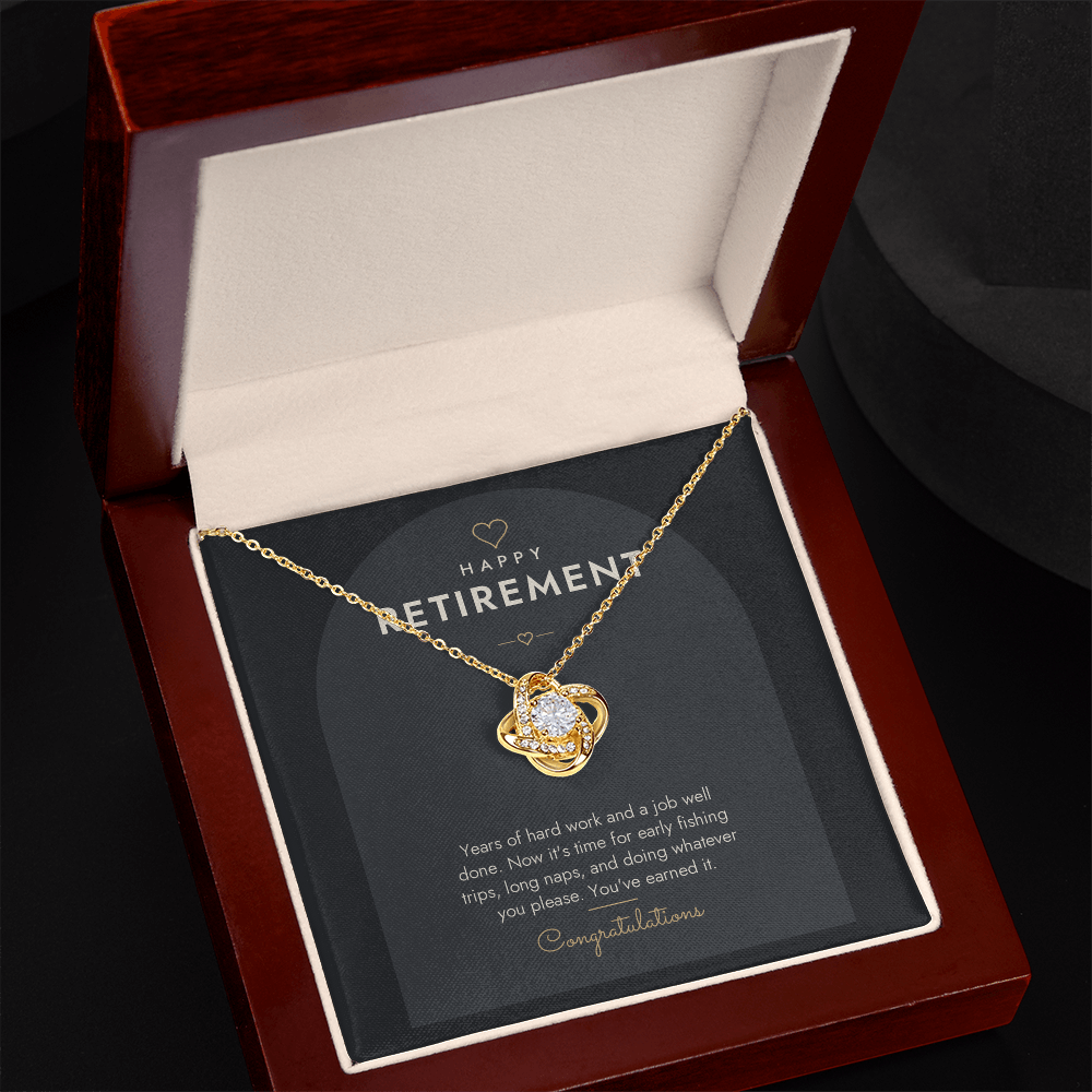 Retirement Love Knot Necklace for Him – Modern Card