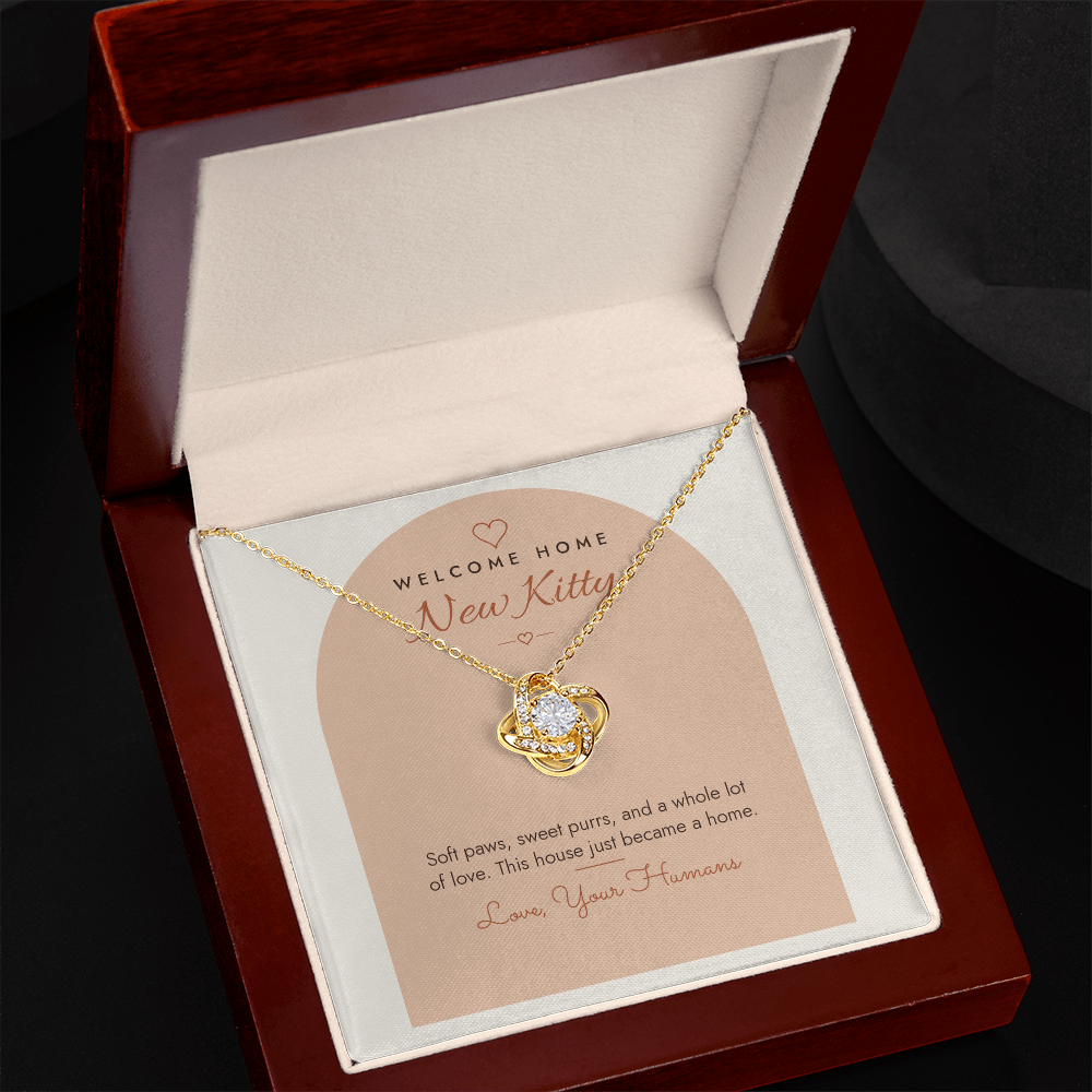 New Kitten Love Knot Necklace for Cat Mom – Modern Card