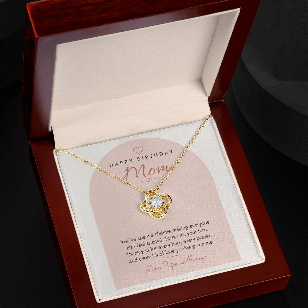 Birthday Love Knot Necklace for Mom – Modern Card
