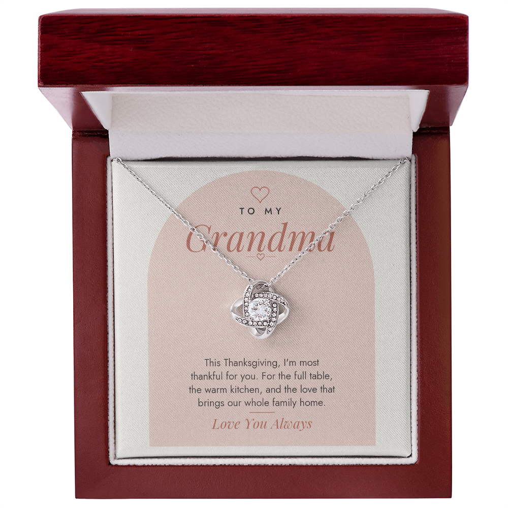 Thanksgiving Love Knot Necklace for Grandma – Modern Card