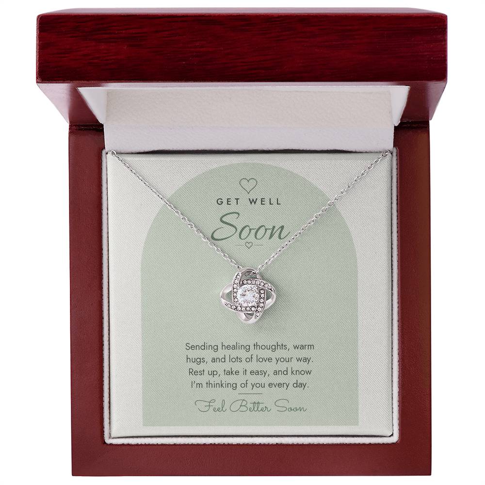 Get Well Soon Love Knot Necklace – Modern Card