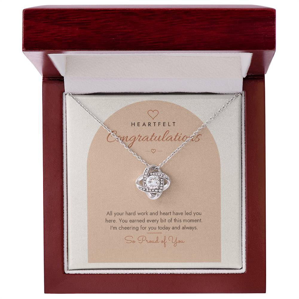 Congratulations Love Knot Necklace – Modern Card