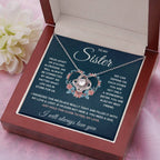 To My Sister – Squeezed Love Knot – Necklace Gift Set