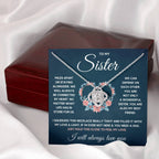 To My Sister – Squeezed Love Knot – Necklace Gift Set