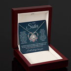 To My Sister – Squeezed Love Knot – Necklace Gift Set