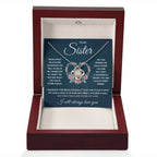 To My Sister – Squeezed Love Knot – Necklace Gift Set