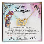 My Baby Girl – Watercolor Balloons – Interlocking Heart Necklace