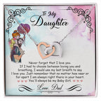 My Baby Girl – Watercolor Balloons – Interlocking Heart Necklace