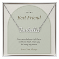 Custom name necklace for best friend – Modern Arch pendant with To My Best Friend message card, view 1