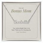 Custom Name Necklace for Bonus Mom – Thank You for Choosing Me – Modern Card