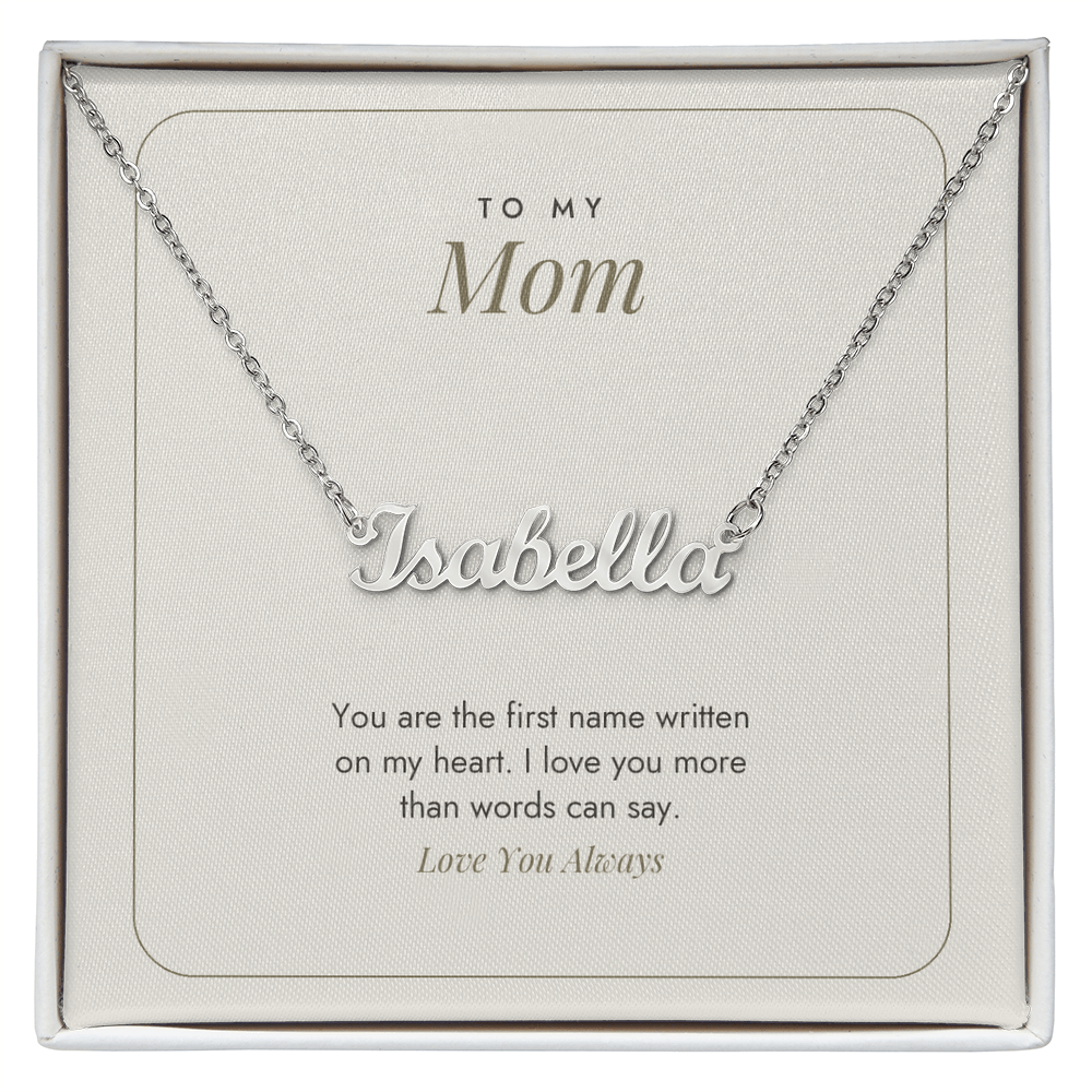 Custom Name Necklace for Mom – Your Name Is Written On My Heart – Modern Card