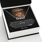 To My Daughter – Old Lion – Name Necklace Gift Set