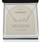 Custom name necklace for grammy – Modern Arch pendant with To My Grammy message card, view 2