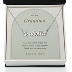 Custom name necklace for grandma – Modern Arch pendant with To My Grandma message card, view 2