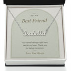 Custom name necklace for best friend – Modern Arch pendant with To My Best Friend message card, view 2