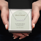 Custom name necklace for best friend – Modern Arch pendant with To My Best Friend message card, view 3