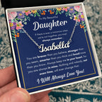 To My Daughter – Braver – Name Necklace Gift Set
