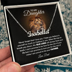 To My Daughter – Old Lion – Name Necklace Gift Set