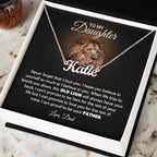 To My Daughter – Old Lion – Name Necklace Gift Set