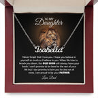 To My Daughter – Old Lion – Name Necklace Gift Set