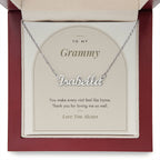 Custom name necklace for grammy – Modern Arch pendant with To My Grammy message card, view 9