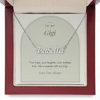 Custom name necklace for gigi – Modern Arch pendant with To My Gigi message card, view 9