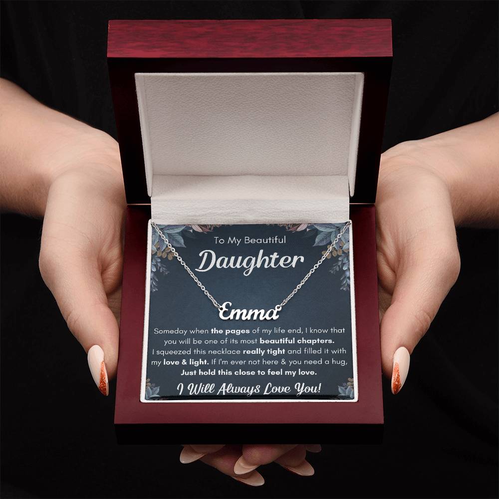 To My Daughter – Chapters – Squeezed Name Necklace Gift Set