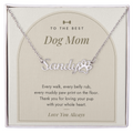 Paw Print Name Necklace for Dog Mom with personalized pet name, image 1