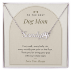 Paw Print Name Necklace for Dog Mom with personalized pet name, image 1