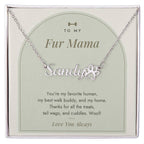 Paw Print Name Necklace from the Dog with personalized pet name, image 1