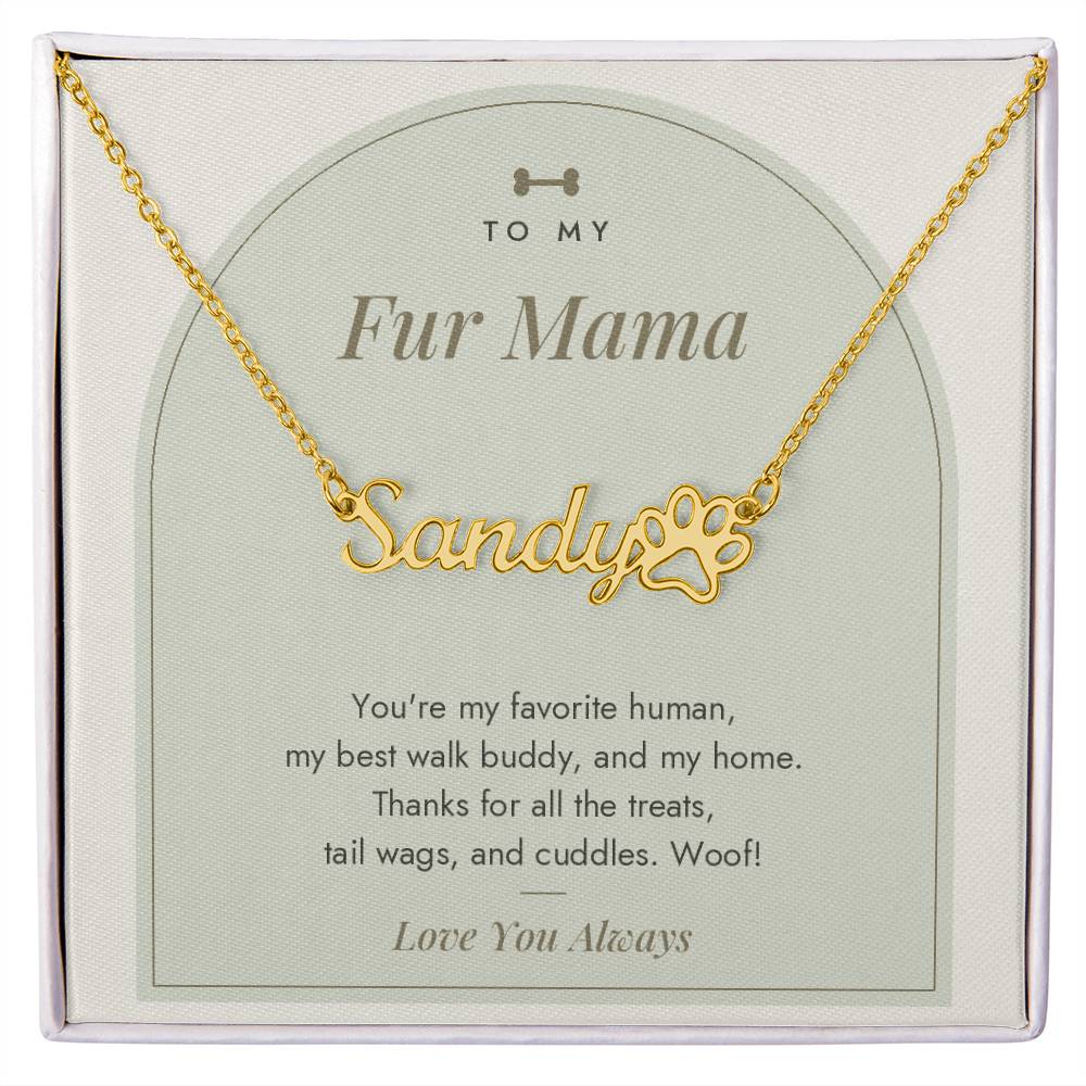 Paw Print Name Necklace from the Dog with personalized pet name, image 3