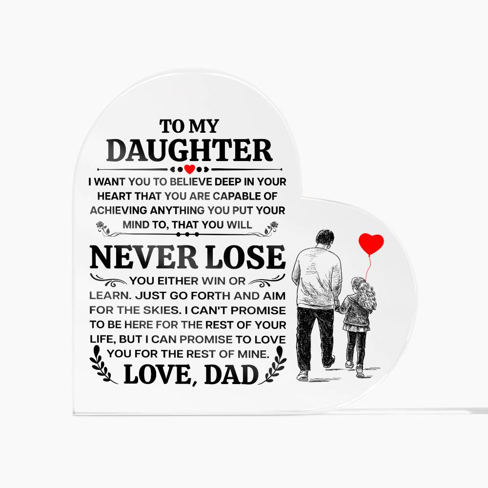 To My Daughter – Promise – Heart Acrylic Plaque