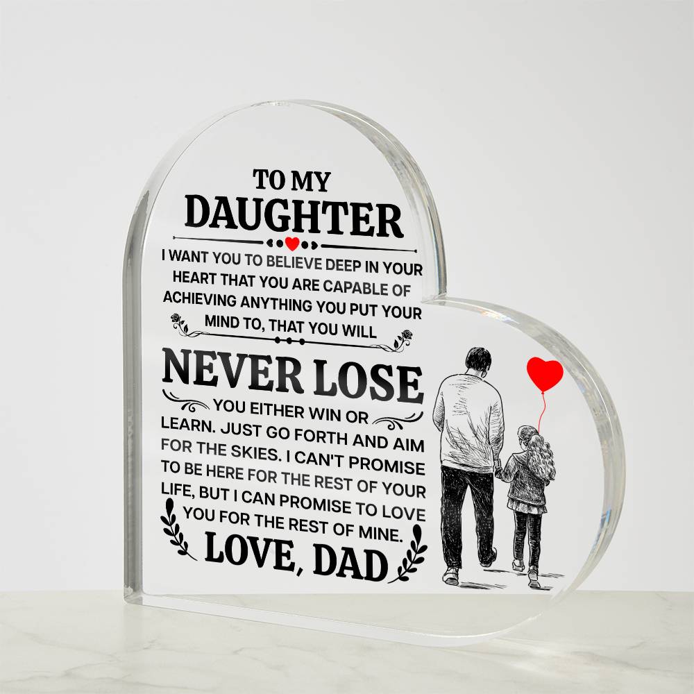 To My Daughter – Promise – Heart Acrylic Plaque